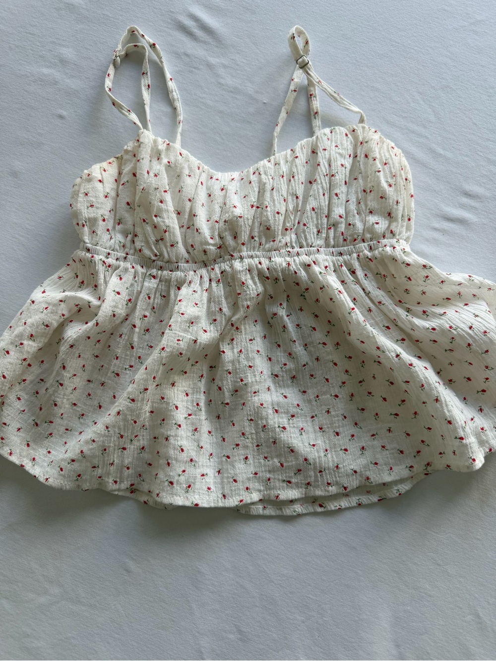 LA Hearts Women's Cream Floral Print Camisole Tank Top XS